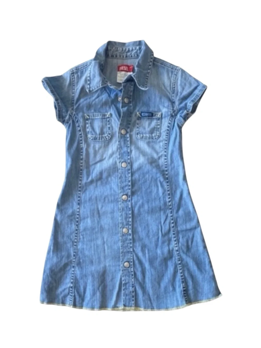 Diesel ⍟ Denim A-Line Dress ⍟ Blue Jeans ⍟ with Patches ⍟ Girl’s 3 3T 97 cm ⍟ - Picture 3 of 16